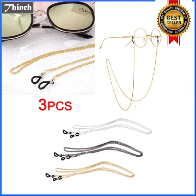 3PCS Metal Eyeglasses Chain Spectacles Sunglass Holder Glasses Cords Strap Rope Eyewear Retainer Gold + Silver + Black - intl