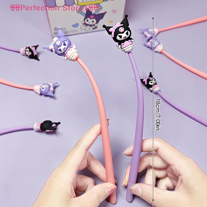 🎀Perfection Store1🎀 SANRIO Kuromi ปากกาเจล0.5มม. ซิลิโคนบีบอัดเครื่องปั่นแบบมีกาวนุ่มปากกาเครื่องเขียนสำหรับนักเรียนอุปกรณ์ซิลิโคน ราคา 21 บาท*ส่งฟรี
