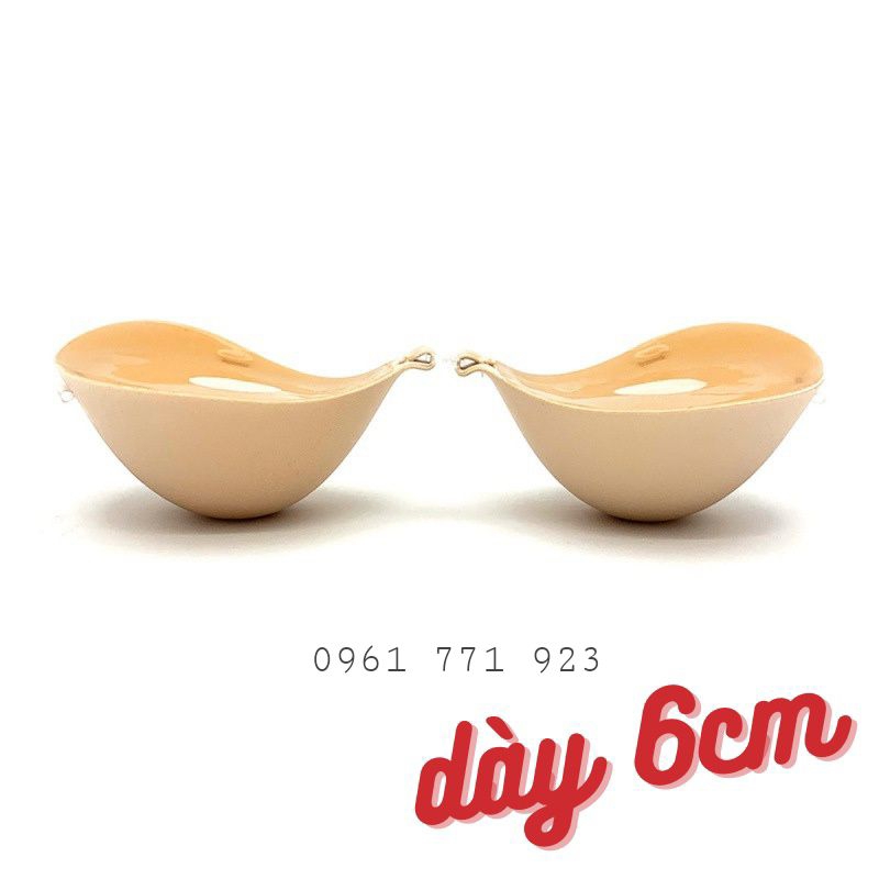 Áo dán silicon nâng ngực chống nước siêu dính lᴏại 1 - Áo bra dán tạo khe cài trước đệm dày đi biển màu da đen P29 P41