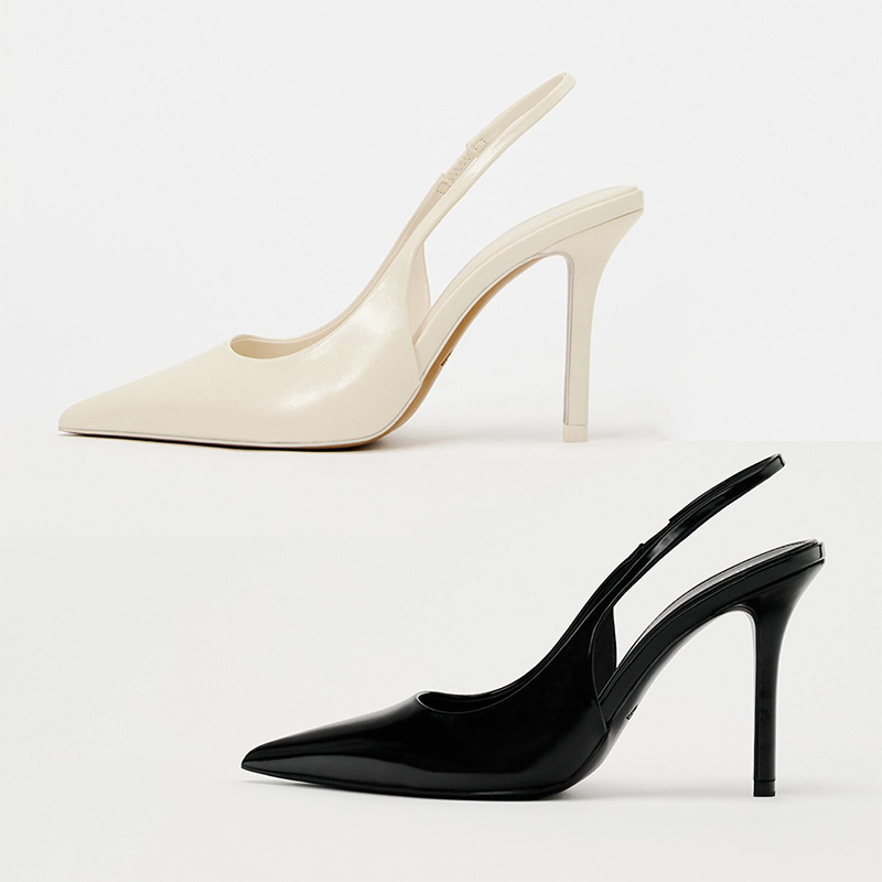 2025 imported Authentic ZARAˉ Design Sense Niche Discount Women's Shoes 2024 New High Heels Women's Summer Pointed Muller Shoes Covered Toe Sandals Thin Heel