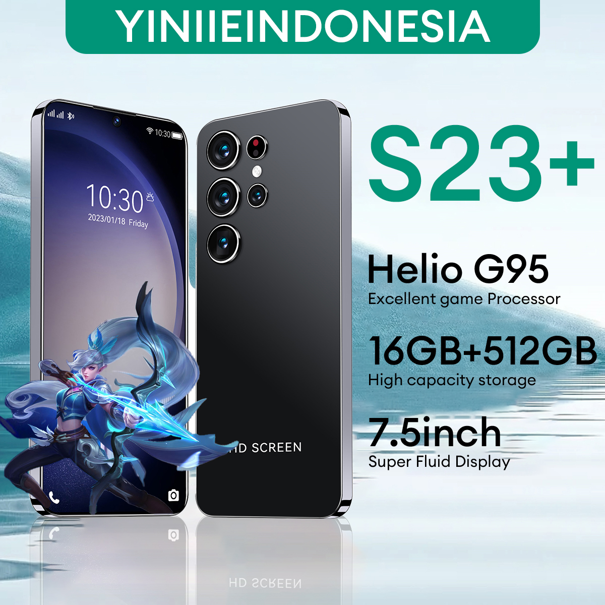 S23 Ultra 7.5 inch máy điện thoại di động 5G màn hình điện thoại WiFi 120Hz 16GB + 1TB  6800mah với 