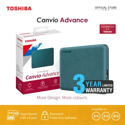 Toshiba Canvio® Advanced V10 Portable Hard Drive (Green) 1 / 2 / 4TB 3 Years Local Warranty