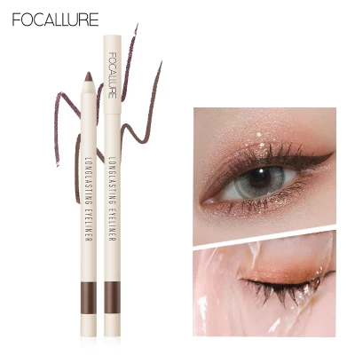 FOCALLURE Long-lasting Gel Eyeliner Pencil Waterproof Easy To Wear Black Liner Pen Eye Makeup