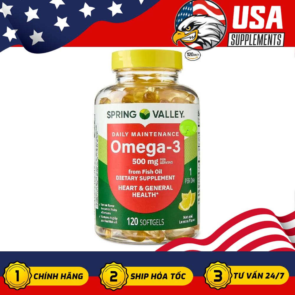 Spring Valley Omega-3 Fish Oil 500Mg – Reduces Dry Eyes, Eye Strain
