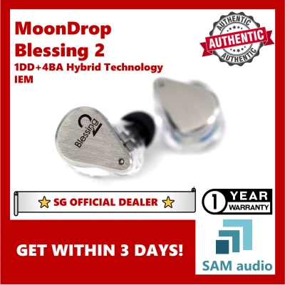 [🎶SG] Moondrop blessing 2 1DD + 4BA Hybrid HiFi In-Ear Earphones IEM