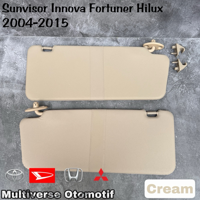 Sunvisor Innova Fortuner Hilux 2004-2015 Original Toyota Cream Abu Harga 62,000 rupiah*Gratis Ongkir