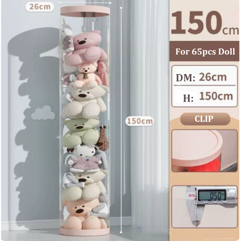 Plush Doll Storage Bucket Transparent Childrens Toy Doll Storage Basket Large Capacity
