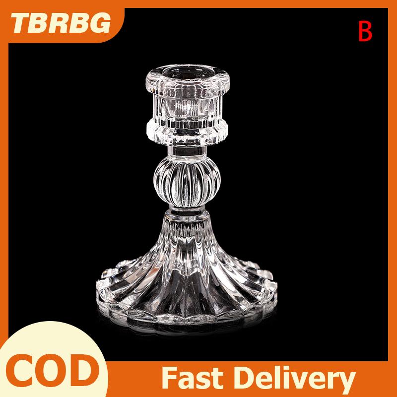 TBRBG Giá đỡ nến trong suốt bằng thủy tinh cổ điển giá đỡ nến ăn tối trang trí nhà cửa đám cưới