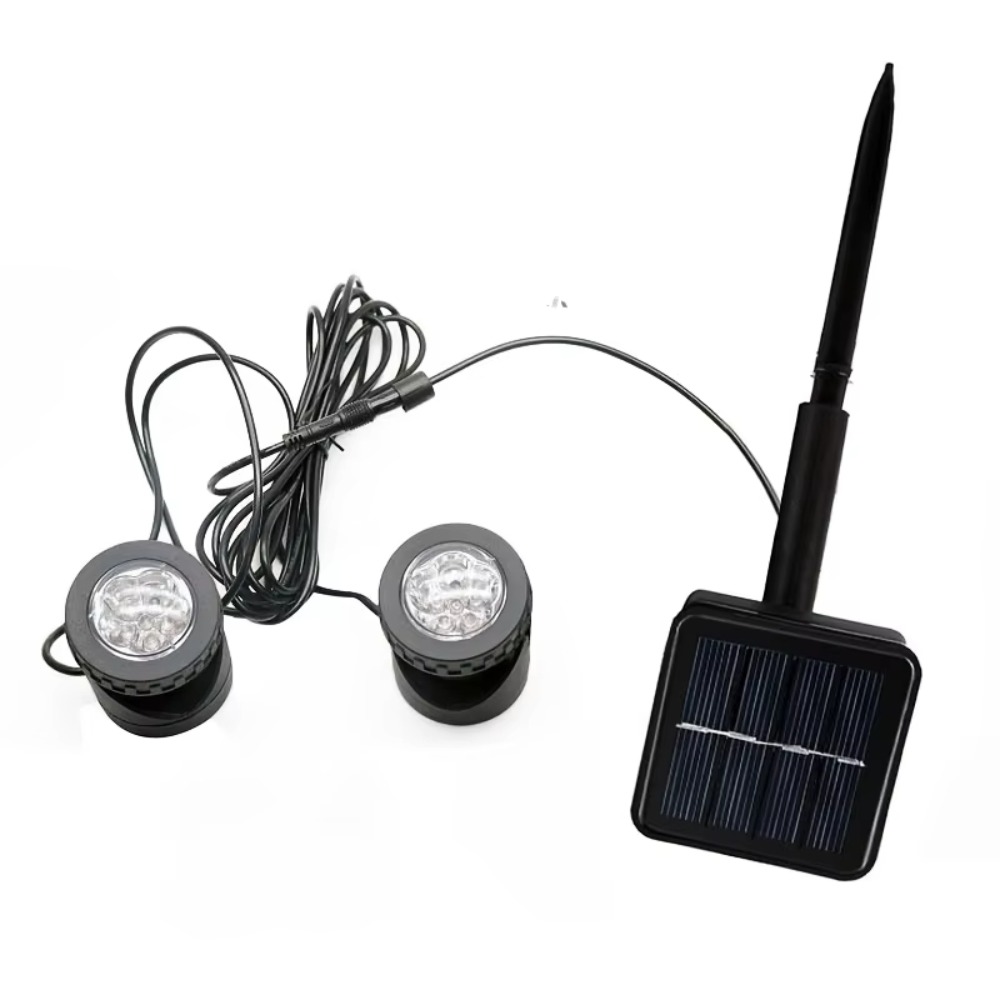 Dual Waterproof Solar Pond Spotlights Auto On/Off 1.2V/3.7V Solar Underwater Lights Aquarium Decor Multicolor Solar Spot Light Outdoor Garden