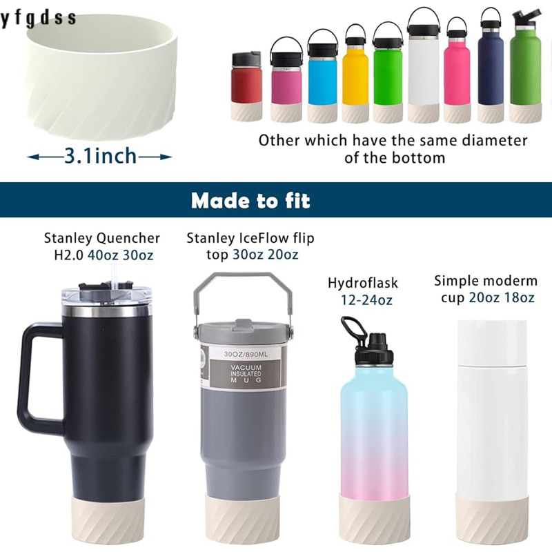 Silicone Boot Protector For Owala Kid's 16oz Flip FreeSip Bottles - Anti-Slip Sleeve Bottom Cover Fits 2.83-2.85 Inch Bottles - View #12