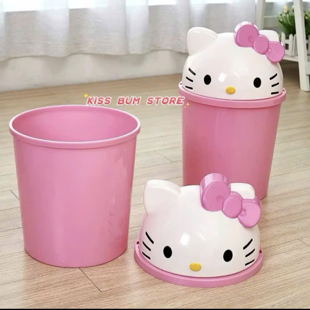 THÙNG RÁC MINI HÌNH MÈO KITTY CỰC XINH TIỆN LỢI  ĐỂ ĐÂU CŨNG XINH - VỪA TRANG TRÍ VỪA ĐỂ ĐỒ