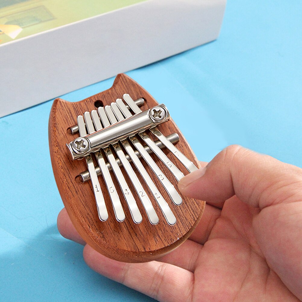 Portable Kalimba 8 Keys Thumb Piano Handguard Wood Mbira Finger Practice