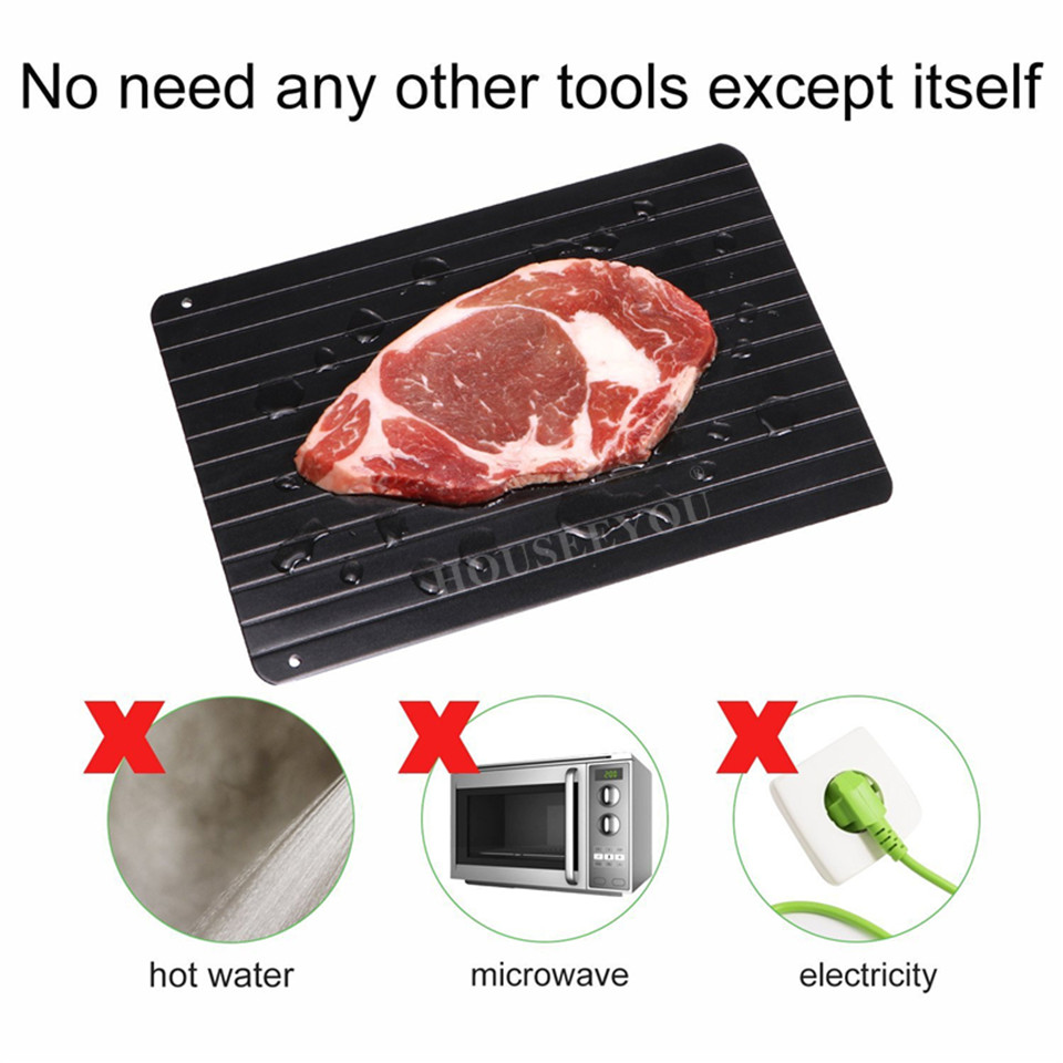 [MGBA] Pro Thaw Master Magic Defrost Tray Metal Plate Defrosting Tray Safe Fast Thawing Meat Fish Sea Food Kitchen Cook Gadget Tool ☆ ราคา 1,321 บาท*ส่งฟรี