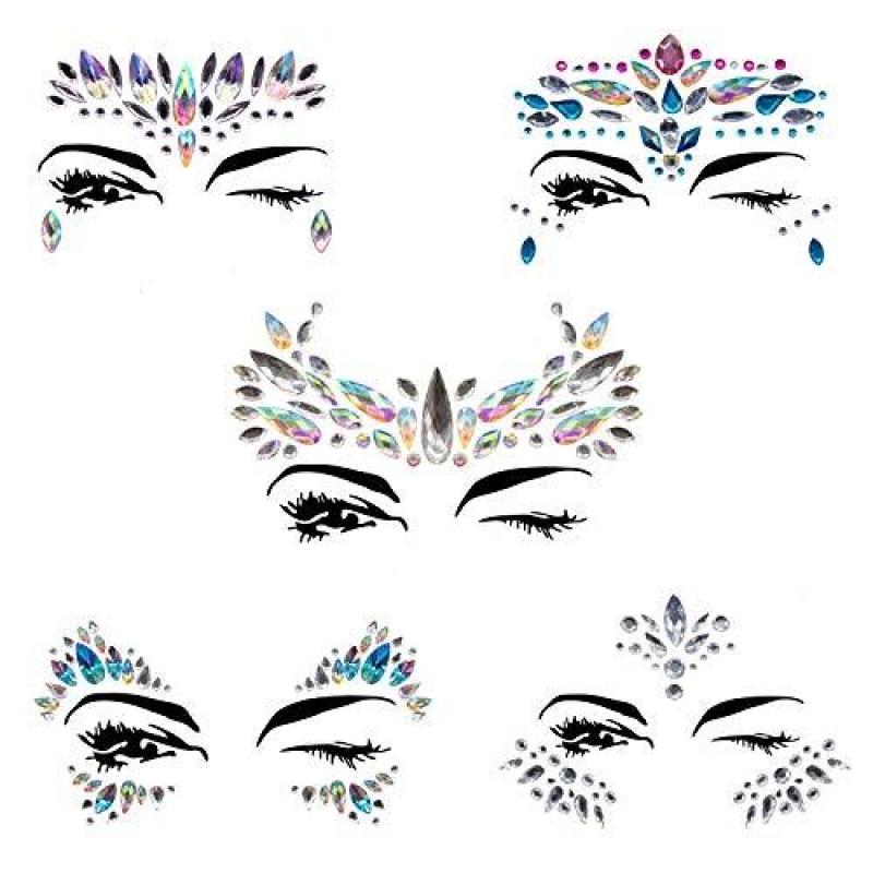 Buy MerryXD Face Gems Glitter - 10 Sets Women Mermaid Face Jewels with 6 Boxes Chunky Face Glitter, Crystals Face Stickers, Eyes Face Body Temporary Tattoos Fit for Festival Party Singapore