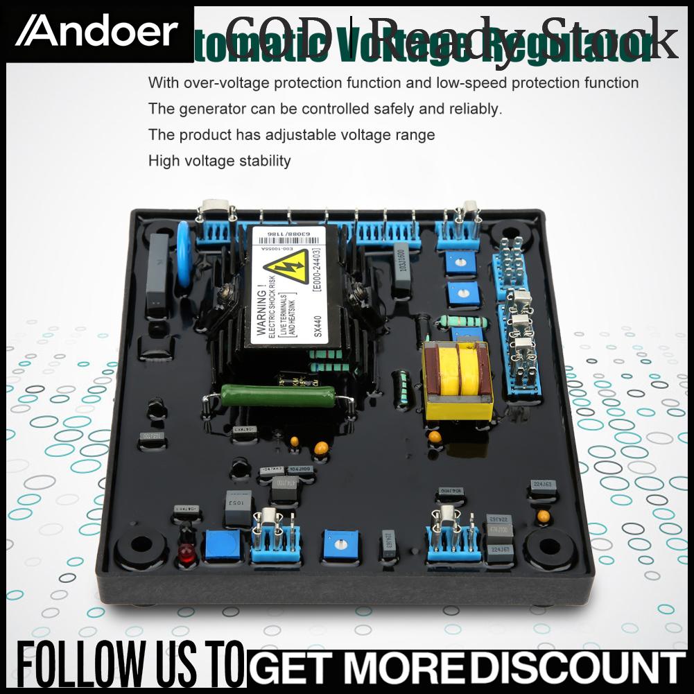 Andoer Máy phát điện Bộ điều chỉnh điện áp Bộ điều chỉnh không chổi than Bộ ổn áp đa bảo vệ Tụ điện cao cấp Ổn định An toàn cho Nhà máy cho Gia đình cho Công nghiệp Giá 726,000 Đồng*Miễn phí vận chuyển