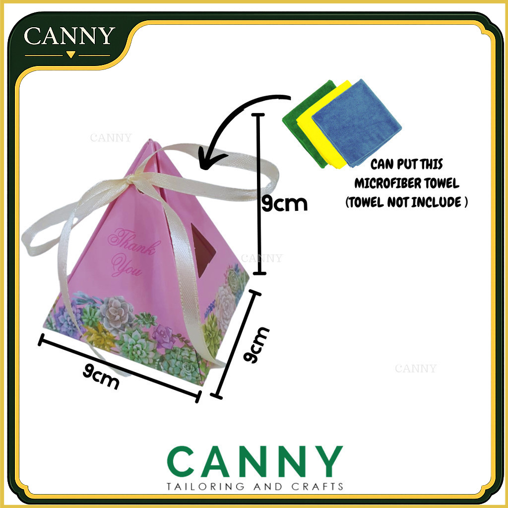 20PCS DOORGIFT TOWEL PYRAMID / DOORGIFT KAHWIN / FLORAL DOORGIFT / THANKYOU DOORGIFT