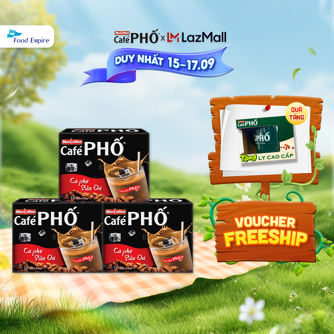 Combo 3 hộp Cà phê phố Sữa Đá - Maccoffee (hộp 10 gói x 24g)