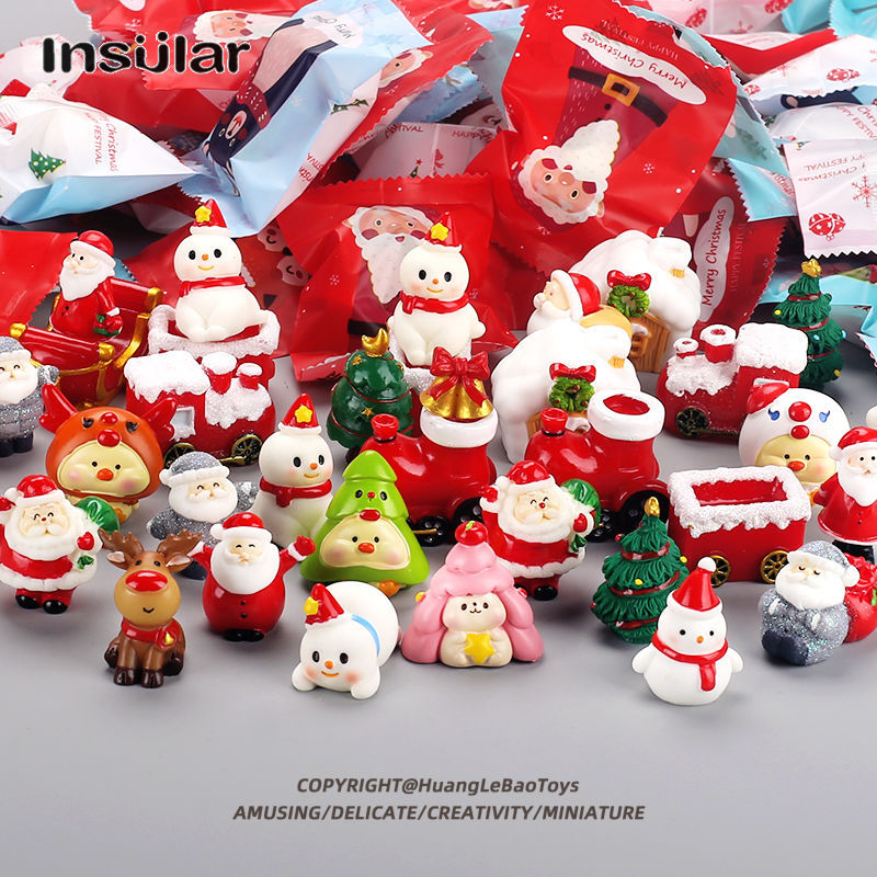 Insular túi mù Túi đồ chơi sưu tập giáng sinh thu nhỏ Hộp đồ chơi sưu tập Mini dễ thương Santa Claus búp bê trẻ em Quà Tặng đồ chơi trang trí đồ trang trí cỡ nhỏ