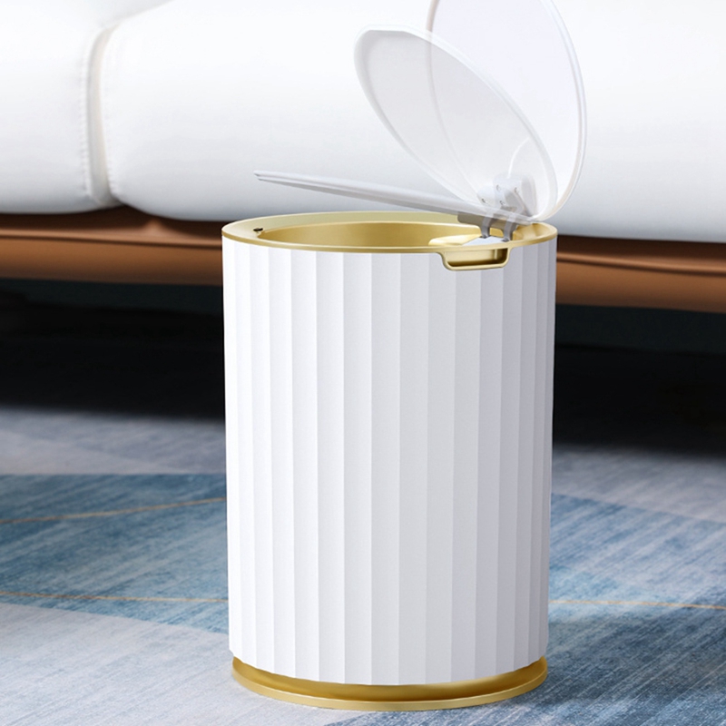 (SPVH) Smart Trash Bin Sensor Trash Can for Kitchen Bathroom Garbage Bin Family Living Room Cracks Trash Can