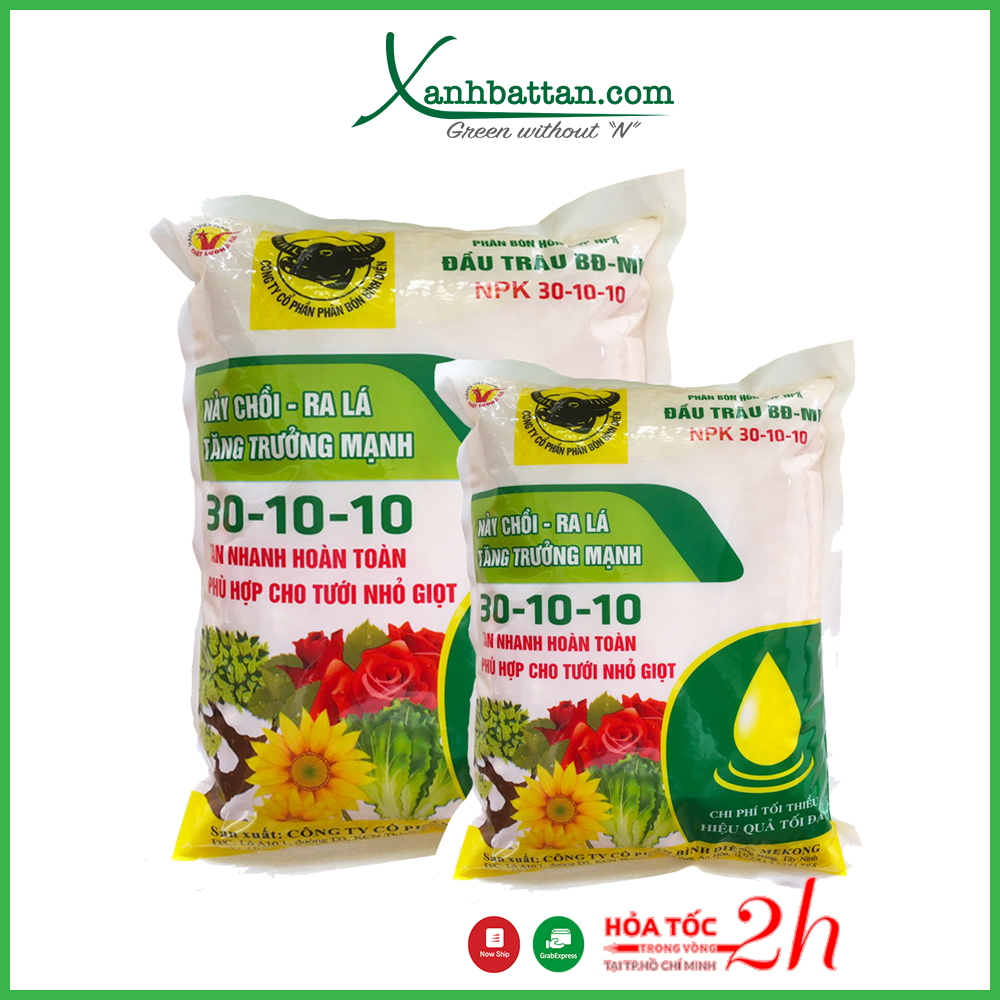 Phân Bón Đầu Trâu NPK 30-10-10 Kích Chồi, Ra Lá 1 Kg