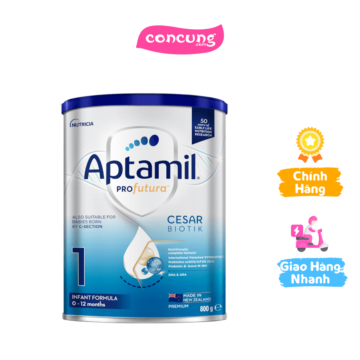 SPDDCT Aptamil Profutura Cesarbiotik 1 Infant Formula (Dành Cho Trẻ Từ 0 – 12 Tháng Tuổi) 800G