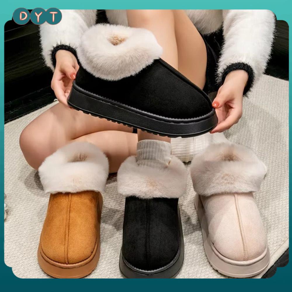 DYT Đồ nhồi bông Giày tuyết Mềm mại Lông thú giả Giày cotton  Ấm áp Giày nữ Mùa đông