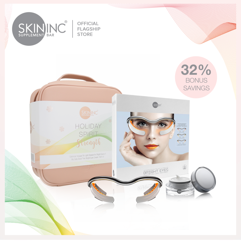 Buy Skin Inc Holiday Spirit Set: Strength ft. Optimizer Voyage Tri-Light++ Glasses for Bright Eyes & My Daily Dose for Eye Cream - Worth $441 Singapore