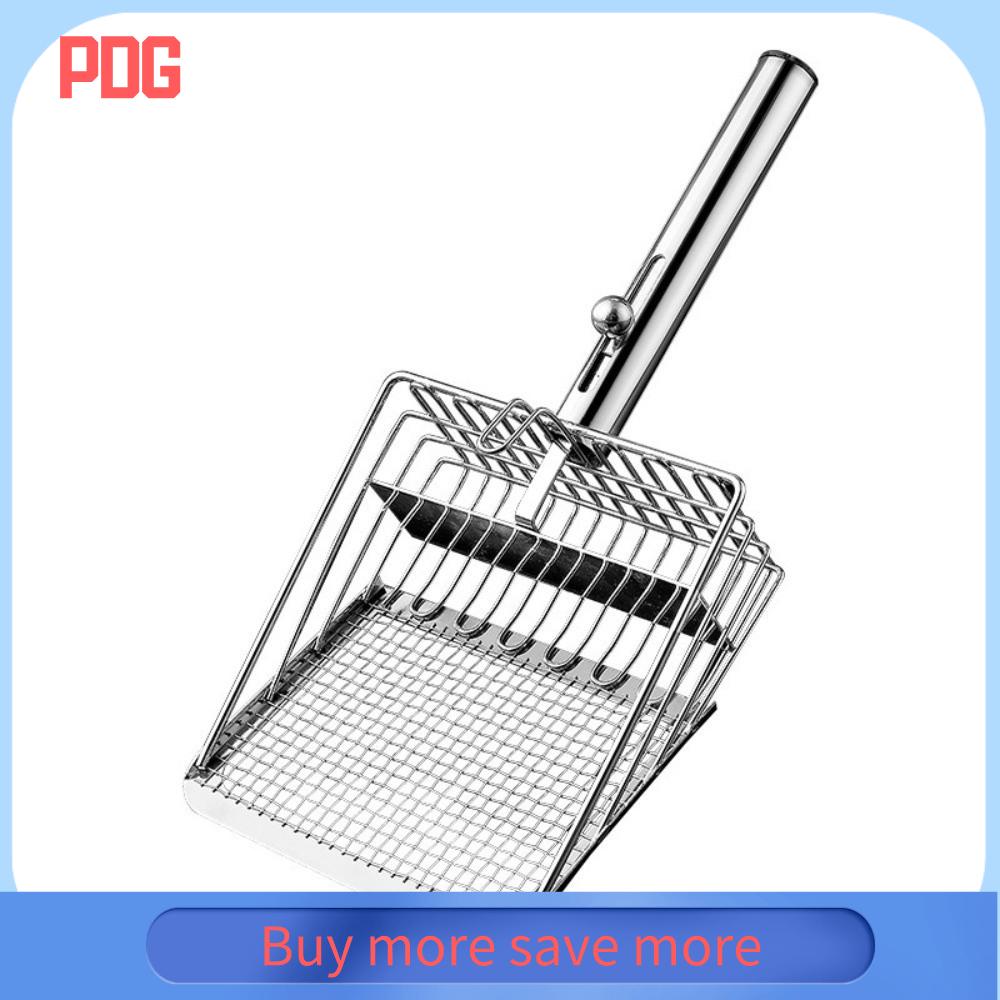 PDG Kích thước lớn Xẻng xúc cát vệ sinh cho mèo bằng  loại Thép không gỉ Bền bỉ Dụng cụ xúc phân mèo  Lưới mịn Xẻng vệ sinh cho mèo Đồ dùng cho thú cưng