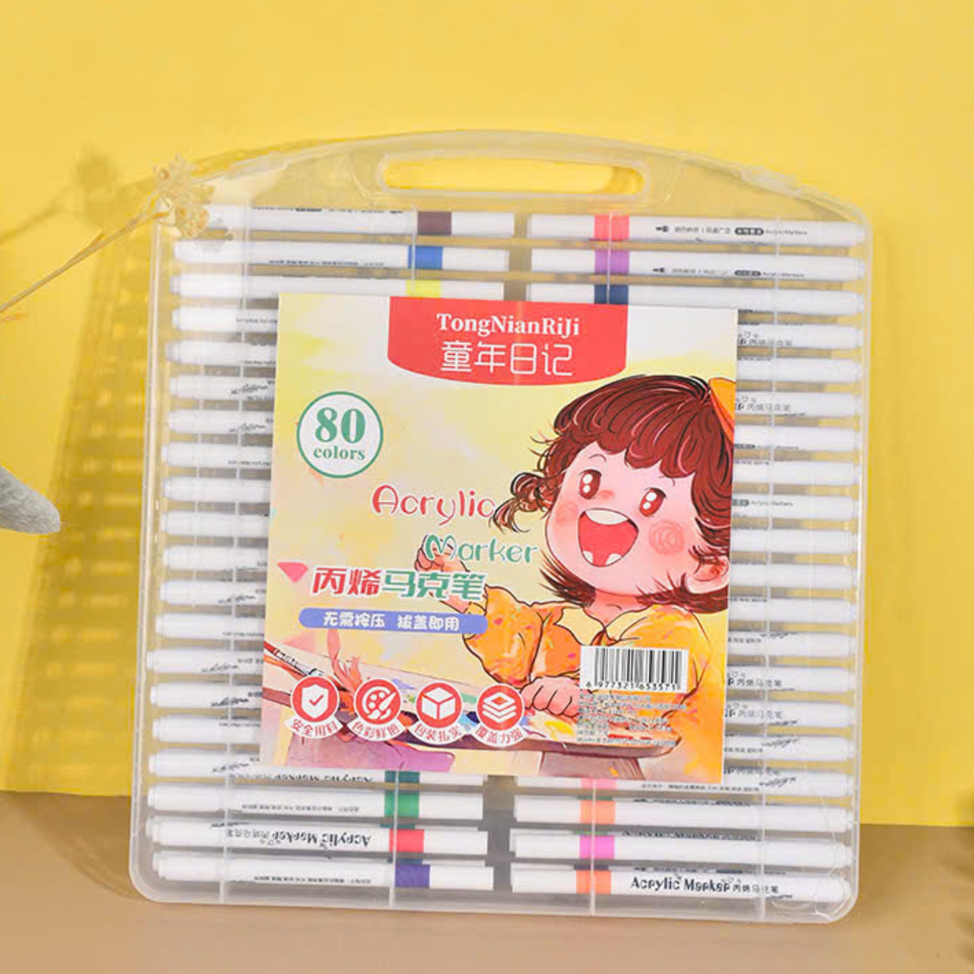 (Có Hộp Đựng) Hộp 80 Bút Màu Acrylic Market Cao Cấp Chống Nước - Bút Màu Vẽ Trên Mọi Chất Liệu Không Lem Màu Gia Dụng Số 1 Việt Nam