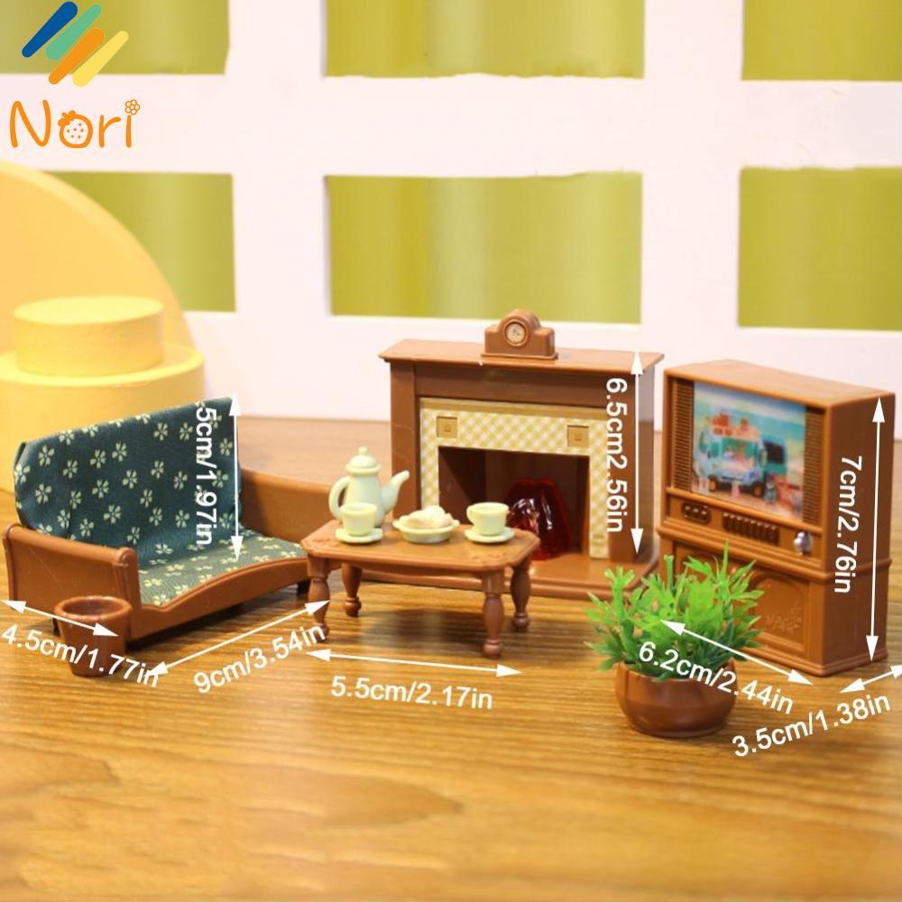 Nori chơi đồ chơi trong nhà thu nhỏ cảnh đồ nội thất trang trí phòng ngủ nhỏ nhà bếp nhỏ dollhouses phụ kiện búp bê