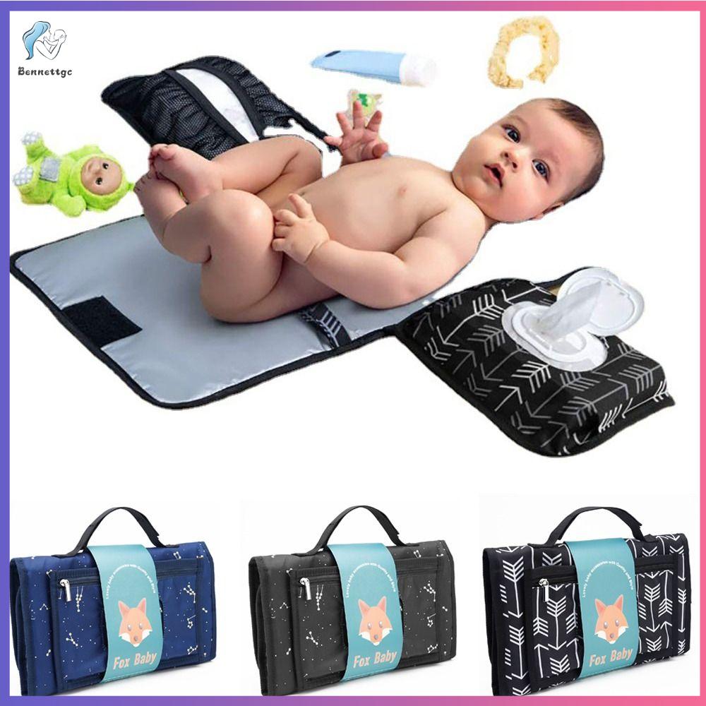 BENNETTGC Travel Baby Diaper Bag Floor Foldable Newborn Play Mat