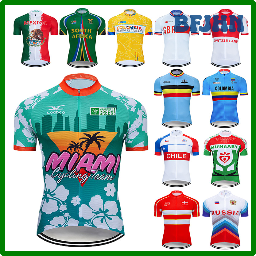 BFJHN Team MIAMI Cycling Jersey voor heren MTB Fietskleding Quick Dry Bike Wear Kleding Korte Maillot Zomer 2024 Sportkleding DSBXV ราคา  975 บาท*ส่งฟรี
