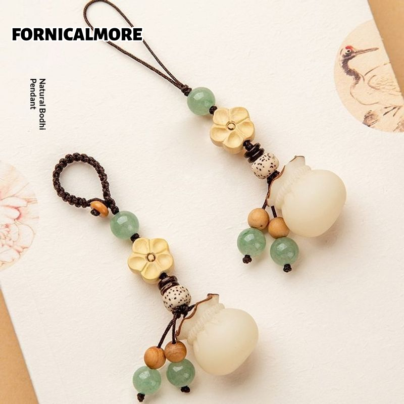 FORNICALMORE เครื่องประดับโทรศัพท์แบบถุงโชคลาภทำมือพร้อมดอกไม้และลูกปัด สไตล์จีนน่ารักสำหรับกุญแจ ราคา 11 บาท*ส่งฟรี