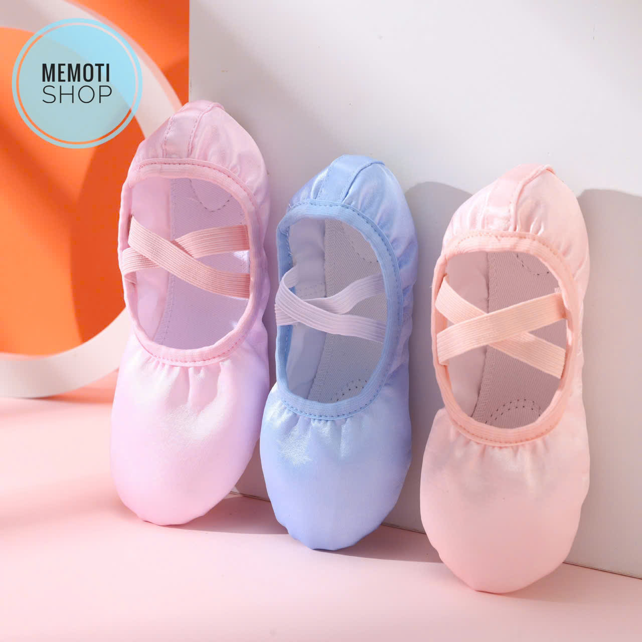 Giày múa satin mềm trơn (hồng, xanh, nude)