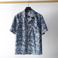 เสื้อแขนสั้นผู้ชายเสื้อฮาวายเสื้อเชิ้ตชายหาดลำลองแฟชั่นปกคิวบา
