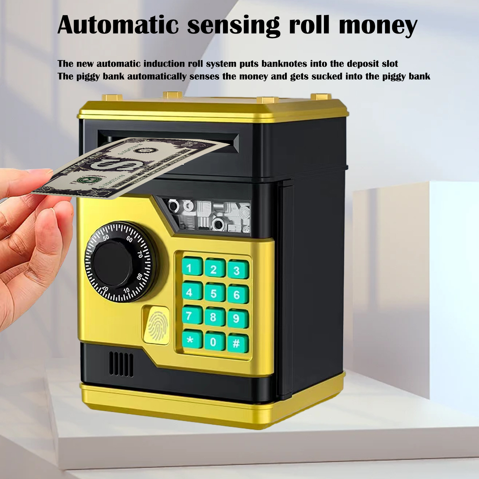 Ống heo đựng tiền trẻ em dấu vân tay ATM ống heo đựng tiền ống heo đựng tiền hộp đồng xu mật khẩu điện ống heo đựng tiền tiền ATM quà tặng cho bé Đồ chơi
