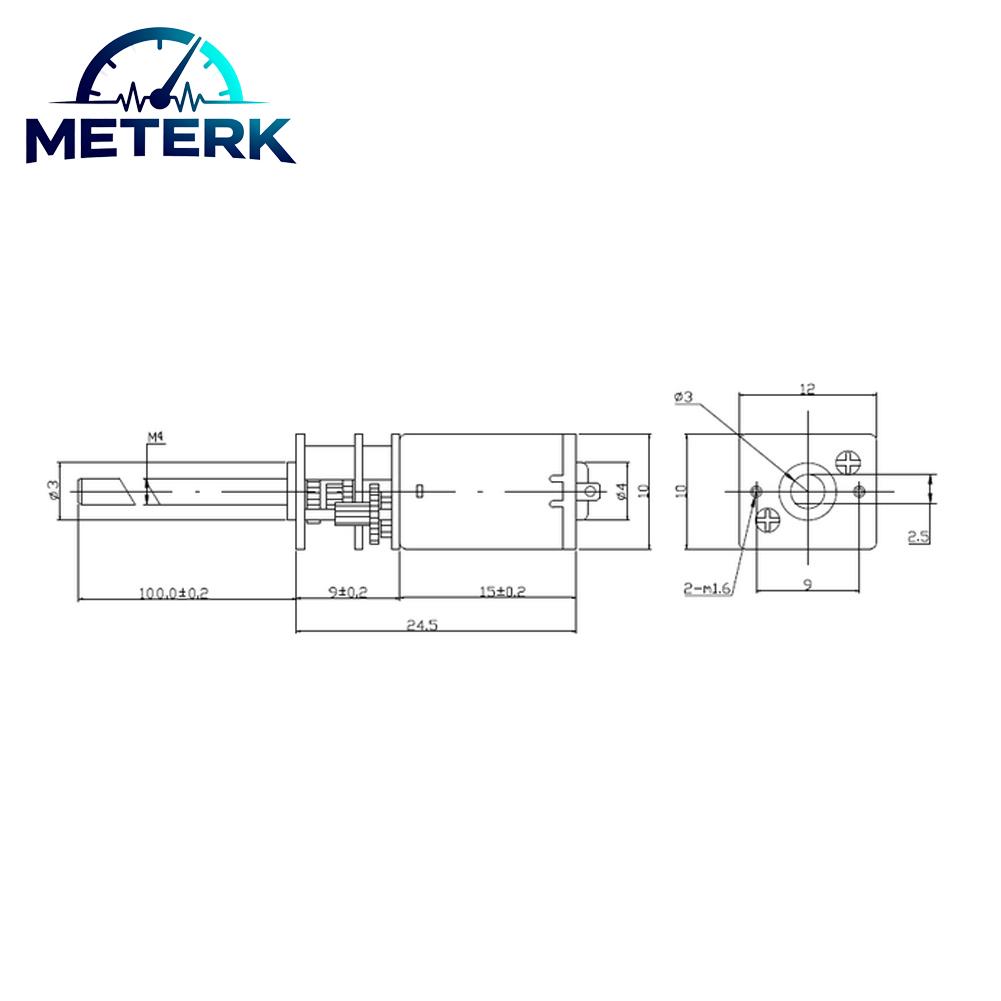 Meterk ERYUE DC Gear Motor Large Moment of Force Low Noise Reduction Motor for Lifts and Mechanical Arms Metal Gear 6V 100RPM 12V 300RPM (12V 600RPM) ราคา 232 บาท*ส่งฟรี