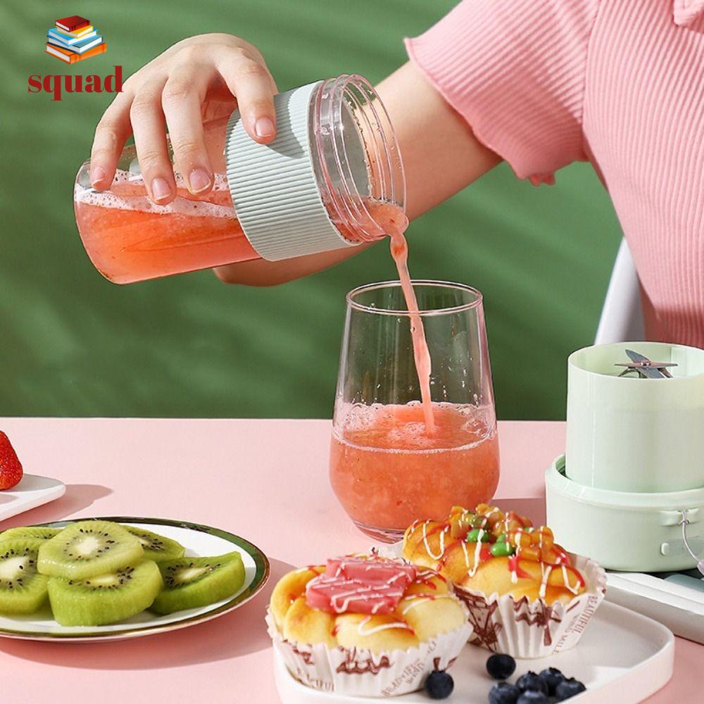 SQUAD 350 ML Cốc ép trái cây điện Không dây Thiết bị cầm tay Cốc ép trái cây Di động với ống hút Cốc xay sinh tố Văn phòng