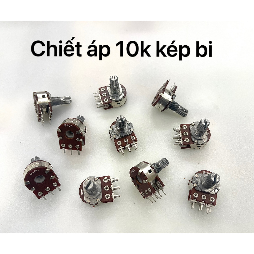 Combo 10 chiếc chiết áp kép bi loại ( 10k / 50k / 100k )