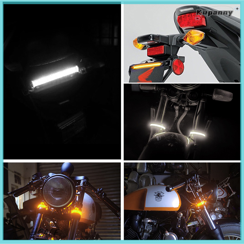 [Kupanny】 Đèn LED Đèn báo rẽ xe máy Đèn Flash Moto đèn flash đèn dây nĩa