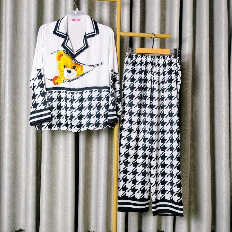 Đồ Bộ Pijama Vải Lụa Latin Tơ Tằm Mềm Mịn Mát Quần Dài Tay Áo Dài Cho Nữ Size Dưới 63Kg - ShopThuyPi