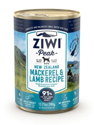 ZIWI Peak Mackerel & Lamb Canned Dog Food 390G