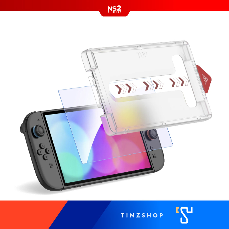 [Switch2] Tinzshop Nintendo Switch 2 Iine L1076, L1077 Tempered Glass Screen Protector with Frame to Prevent Scratches, Sw2 Device ราคา  288 บาท*ส่งฟรี
