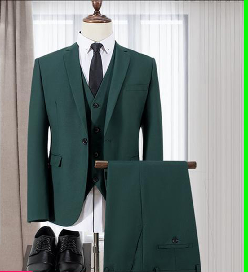 black suit with emerald green dress Men's Ellis Emerald Green Stretch Suit main image 0
