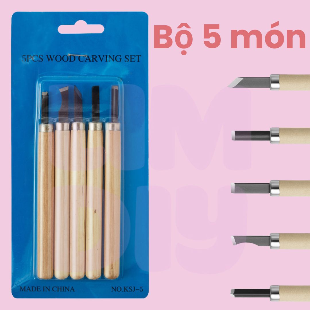 Bộ 4/5/6/8 Dao Đục Khắc Gỗ Tay Cầm Gỗ Chắc Chắn. Phù Hợp Chạm Khắc Tỉa LIM DIY