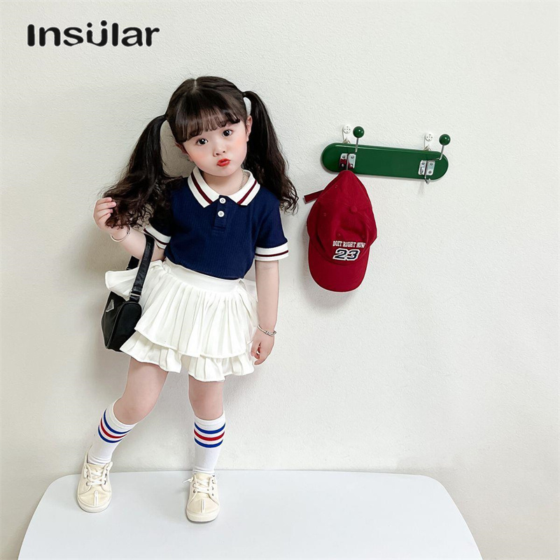 O'KADY Girls pleated cake skirt skirt White pink skirt culottes ราคา 221 บาท*ส่งฟรี