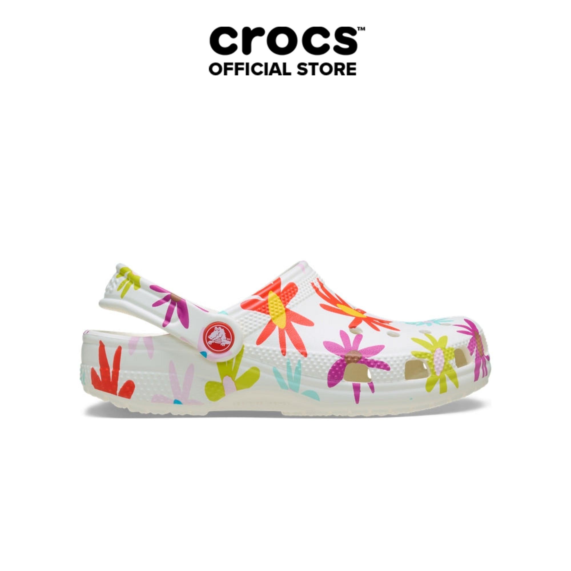 Giày Clog Trẻ Em Crocs Toddler Classic Crafted Daisy - Chalk - 211584-0WV