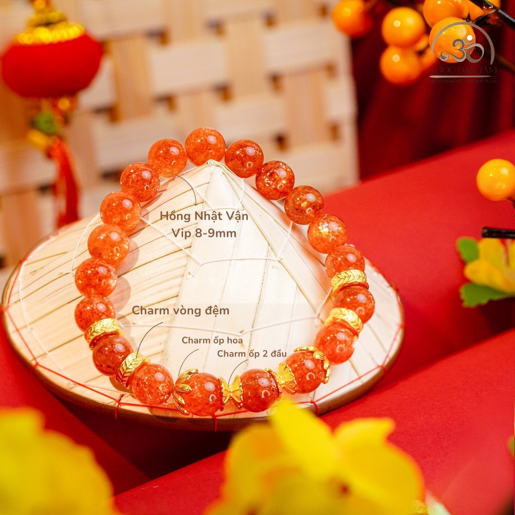 Ngọc Đan Tâm - Vòng Tay Hồng Nhật Vận VIP 8-9mm Chối Charm - Mệnh Hoả & Mệnh Thổ Giá 44,426,000 Đồng*Miễn phí vận chuyển