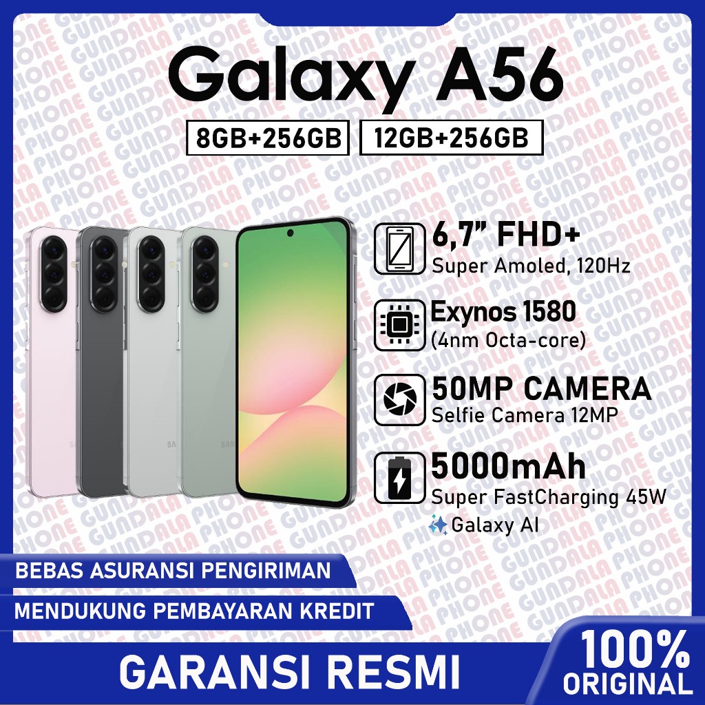 Samsung Galaxy A56 5G - Garansi resmi Giá 5,245,000 Đồng*Miễn phí vận chuyển