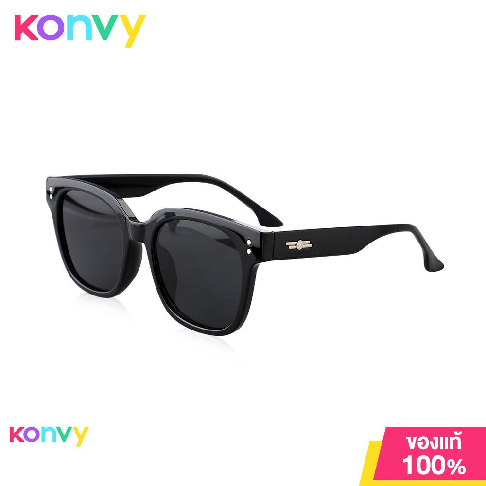 Konvy Sunglasses #Black แว่นกันแดดทรงสี่เหลี่ยม สีดำ